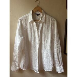 Brooks Brothers 100% White Linen Woman’s Button Down Shirt